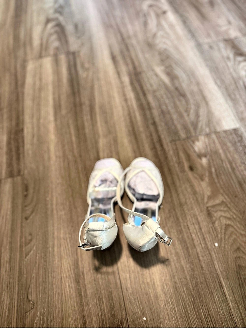 Silver Strappy Heels Like New